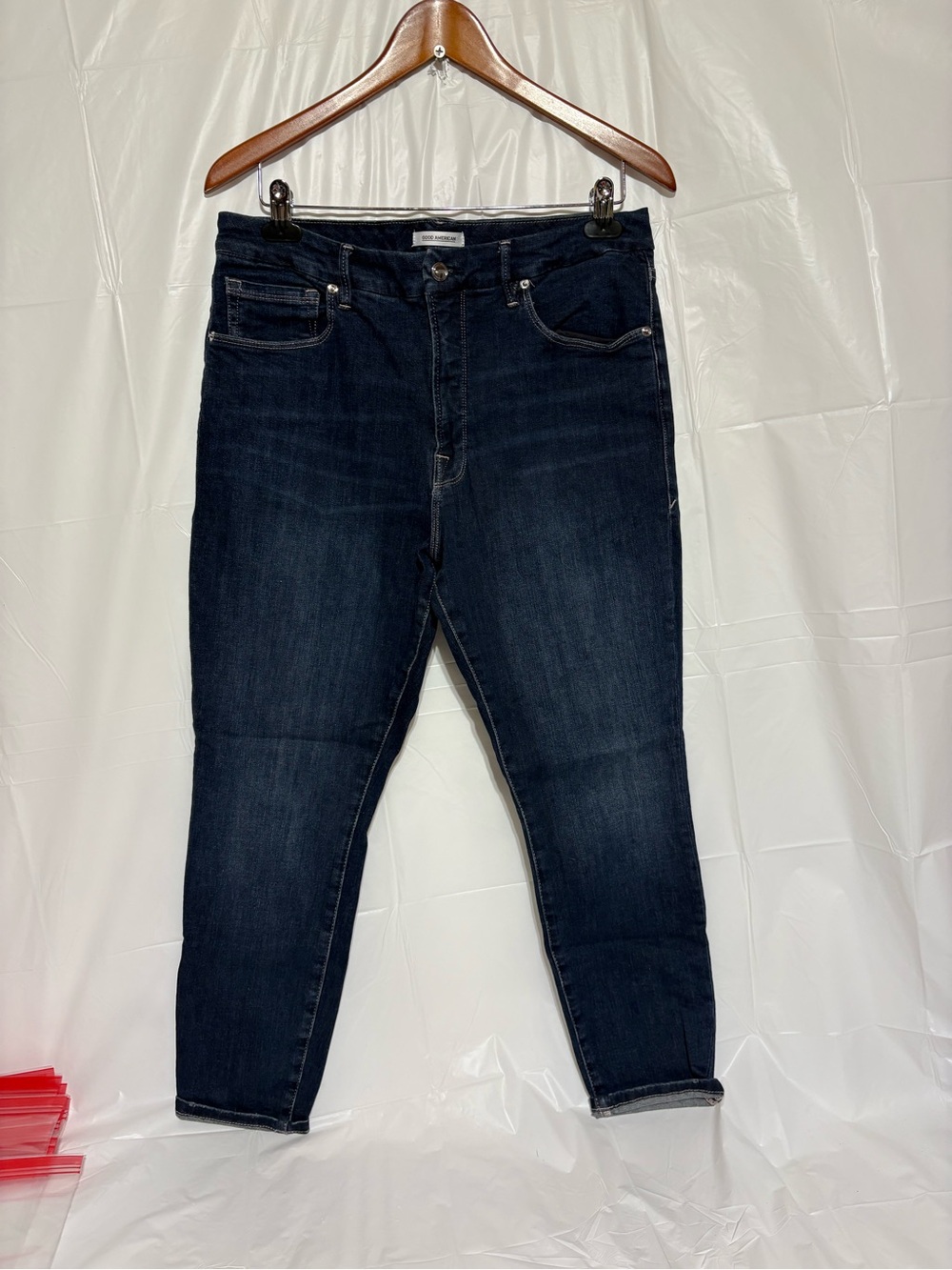 Good American Dark Indigo Ankle Jeans